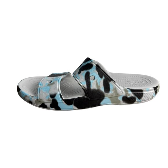 Crocs Classic Spray Camo Sandals Blue Black Iconic Comfort Mens 9/Womens 11 NWT - Picture 6 of 10